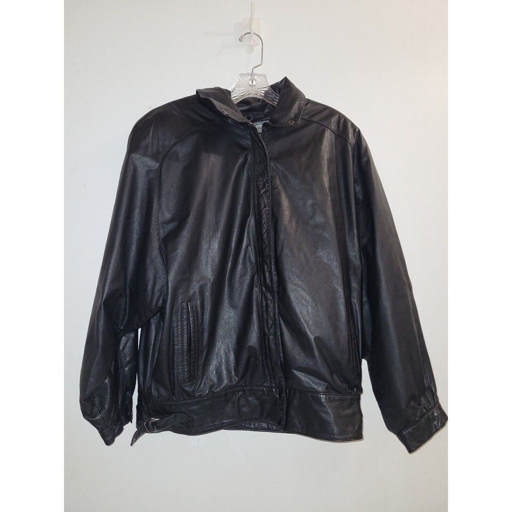 Mens Pelle Cuir Bomber Style Blk Leather Jacket Sz M. W/ Thermal Insulation 4958